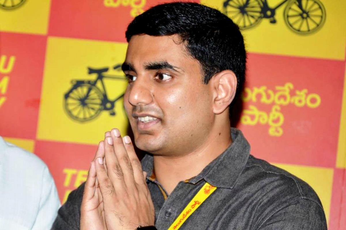 Nara Lokesh lays stone for new TDP office in Vizag